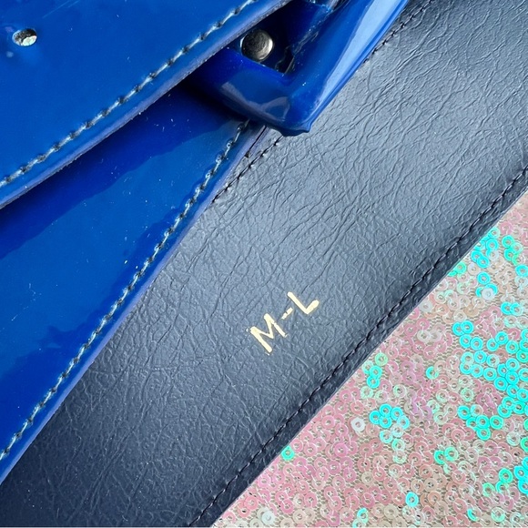 80s Patent Cobalt Blue Wide Belt - Picture 2 of 7